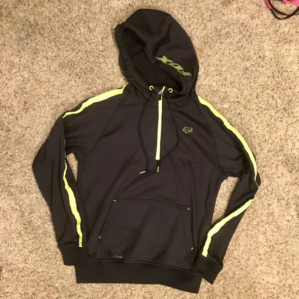 FOX RACING MENS TECH 1/2 ZIP PULLOVER HOODIE RARE